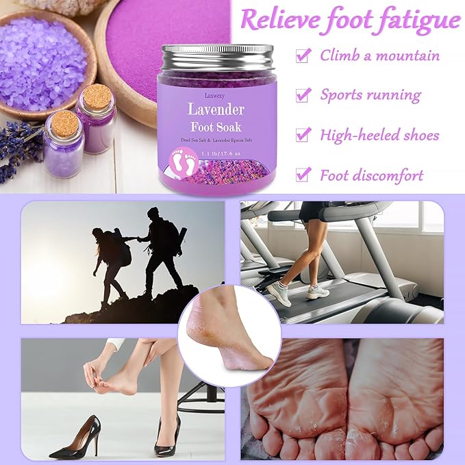 Lavender Foot Soak with Epsom Salt and Sea Salt. Organic Natural Handmade Spa - Image 5