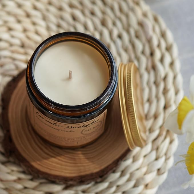 Lavender Eucalyptus Candles for Home Scented - 8oz Aromatherapy Candles for - Image 8