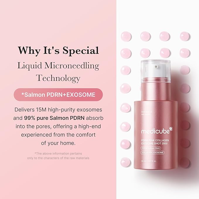 medicube Exosome Shot PDRN Pink Collagen 2, 000 PPM Spicule Facial Serum | - Image 5