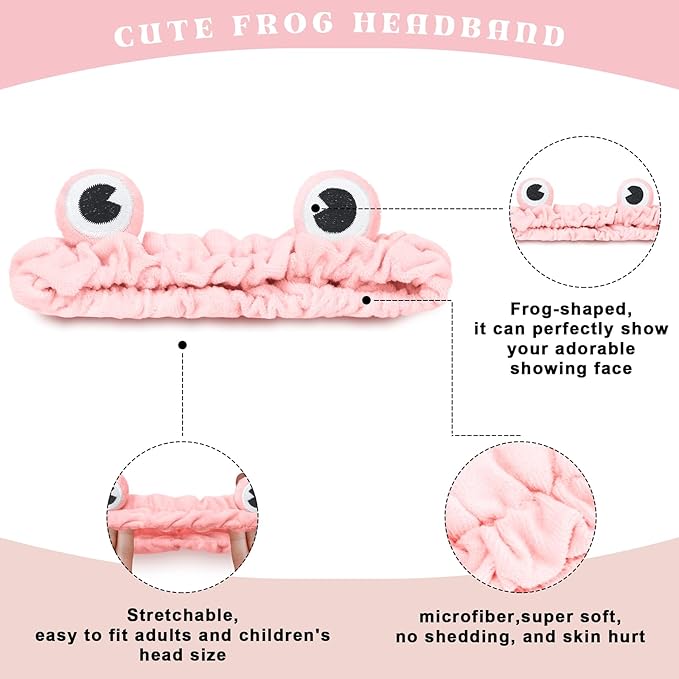 Jowmoy Pink Frog Eye Elastic Headband - Image 3