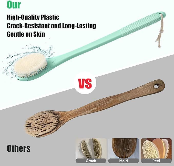 17-Inch Back Scrubber for Shower, Anti-Slip Exfoliating Body Brush for Bath - Image 3