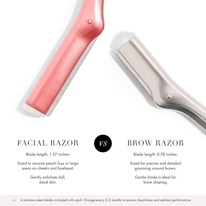 Tweezerman Tea Rose Prep and Plane Facial Razor Set - Image 3