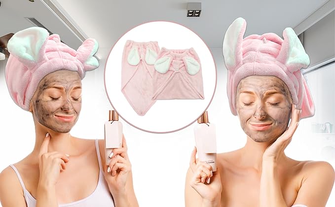 fhgnysm 2 Packs Microfiber Hair Towel, Hair Turbans - Image 5