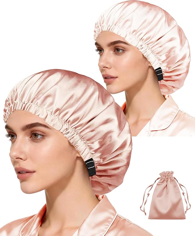 3Pcs Hair Bonnets For Sleeping Satin Bonnet For Women Silk Bonnets Womens Curly by WJingYiJia