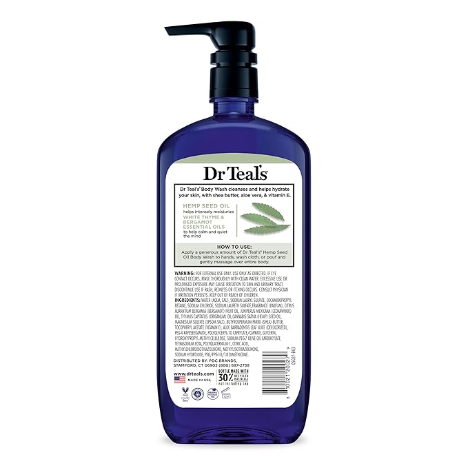 Dr Teal's Body Wash with Pure Epsom Salt, Cannabis Sativa Hemp Seed Oil - Image 11