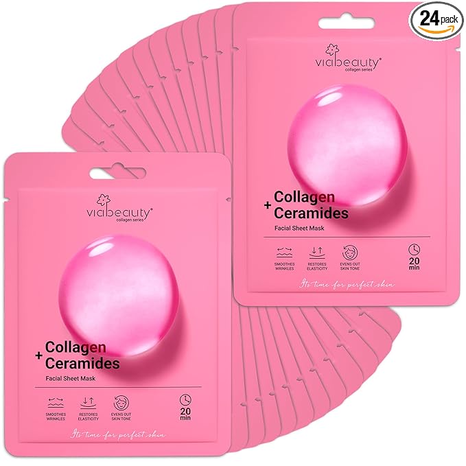 VIABEAUTY 24 Pack of Collagen Face Mask by Unknown