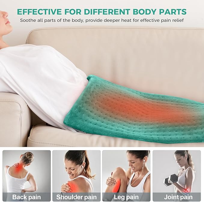 NOWWISH Heating Pad for Back Pain Relief & Period Cramps, 33x17 Inches Large - Image 7