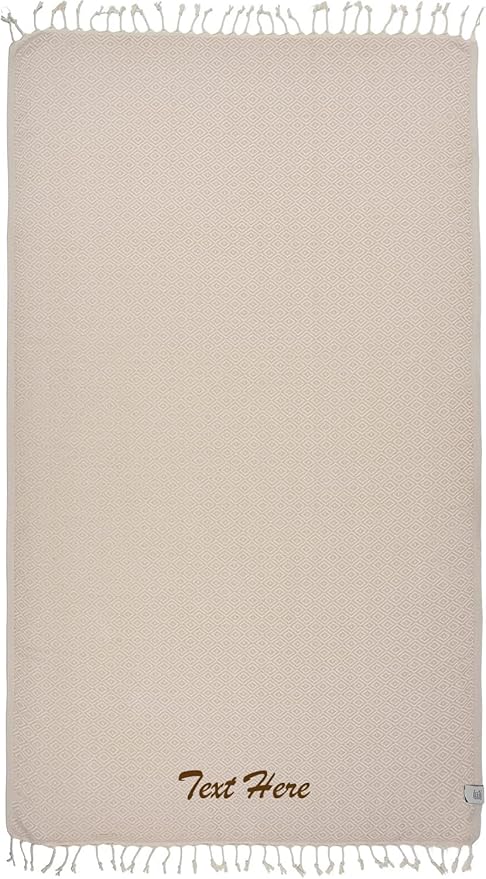 Personalized Beach Towel | Cotton Beach Towels, Sand Free, Highly Absorbent by LA%60HAMMAMFINELIVING