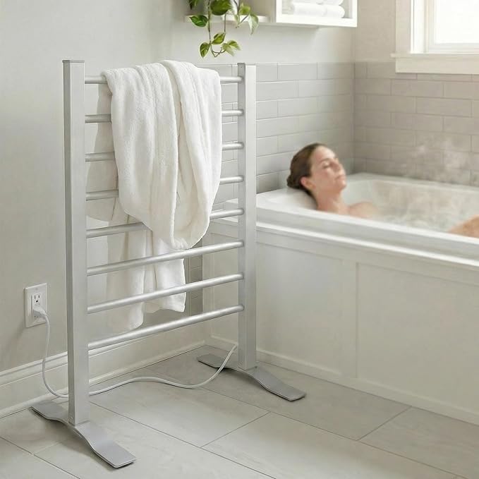 Heated Towel Rack with Timer, 8-Bar Electric Towel Warmer - Image 4