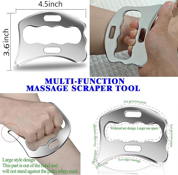 4 in 1 Muscle Scraper Tool Set, Stainless Steel IASTM Scraping Tools - Image 3