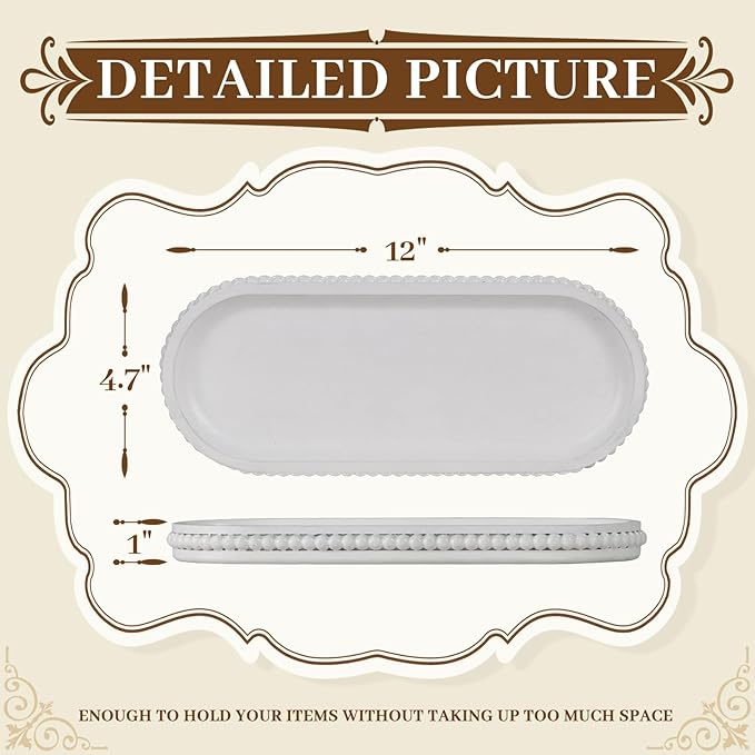 MAONAME Oval Long Narrow Wood Tray, Rustic Decorative Tray - Image 2