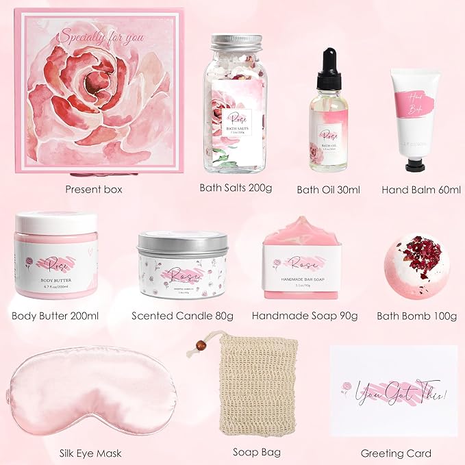 Mother's Day Gifts，Rose Spa Gifts Set, Bath Gifts Set - Image 2