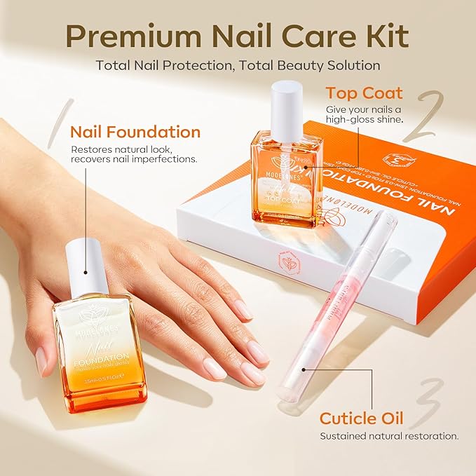 modelones Nail Strengthener and Growth Clear Gel Top Coat Nail Polish Cuticle - Image 2
