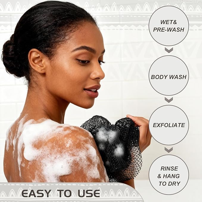 SPMKTBOZAI African Net Sponge Authentic, Loofah Exfoliating Body Scrubber Bath - Image 3