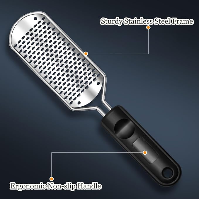 Foot Files Foot Scrubber Pedicure, Stainless Steel Callus Remover - Image 5