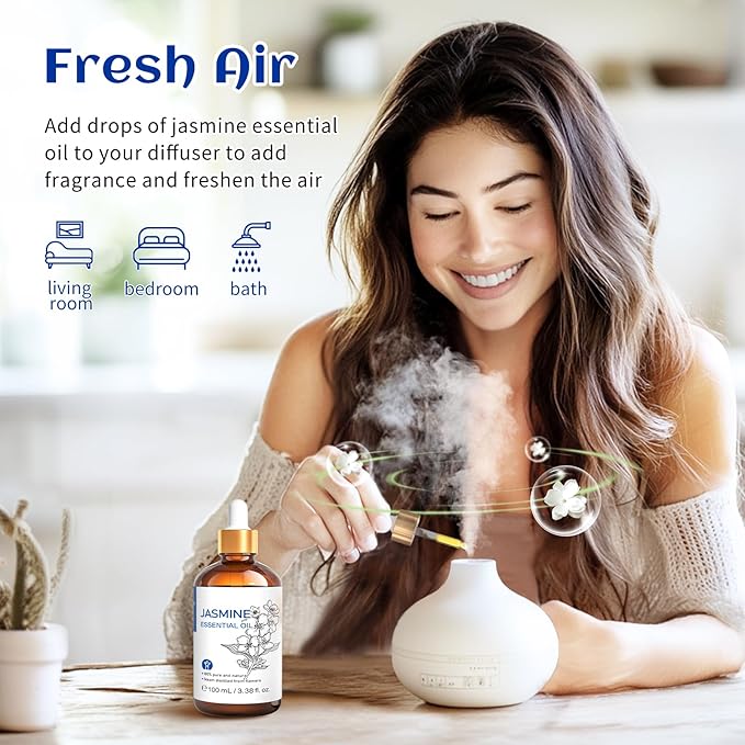 HIQILI Jasmine Essential Oil, Pure & Natural Jasmine Oil - Image 2