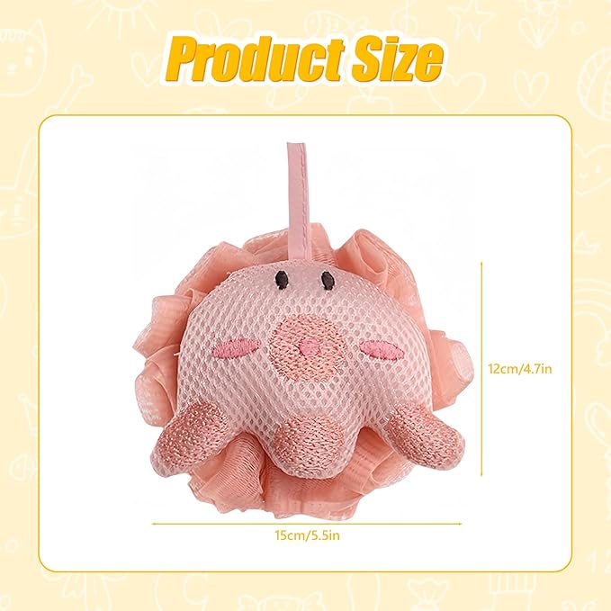 Kids Loofah, Cute Cartoon Animal Kids Bath Sponge - Image 2