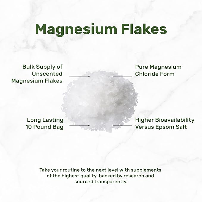 Pure Magnesium Flakes Bath Soaks, 10lbs - Image 2