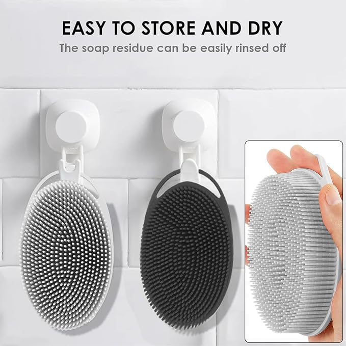RamPula Silicone Body Scrubber, Silicone Loofah, Quick-Dry Exfoliating Body - Image 3