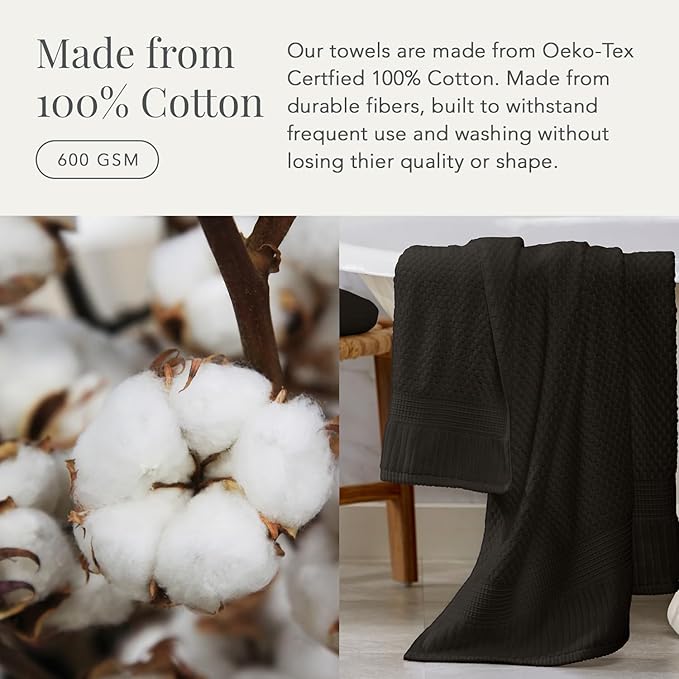 NY Loft 100% Cotton Towel Set 6 Piece | Super Soft & Absorbent Quick-Dry 2 Bath - Image 4