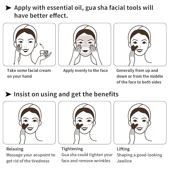 Gua Sha Facial Tools 2 Pack, Natural Jade Guasha Tool - Image 5