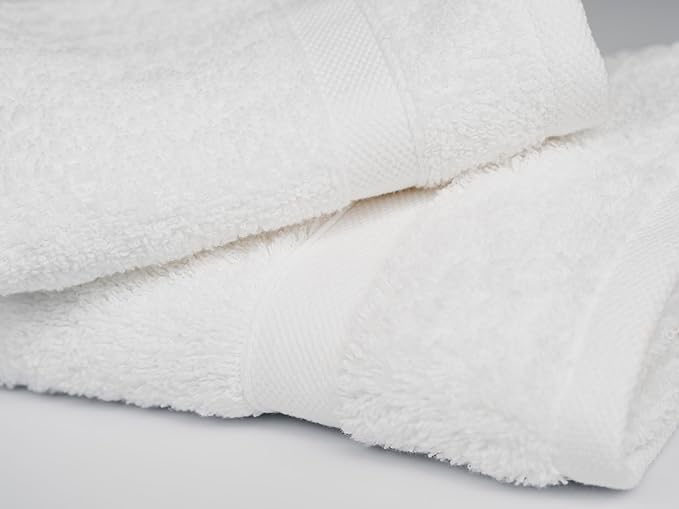 CH White Bath Towels Bulk Pack of 12 – Pure Cotton Lightweight & Absorbent - Image 6