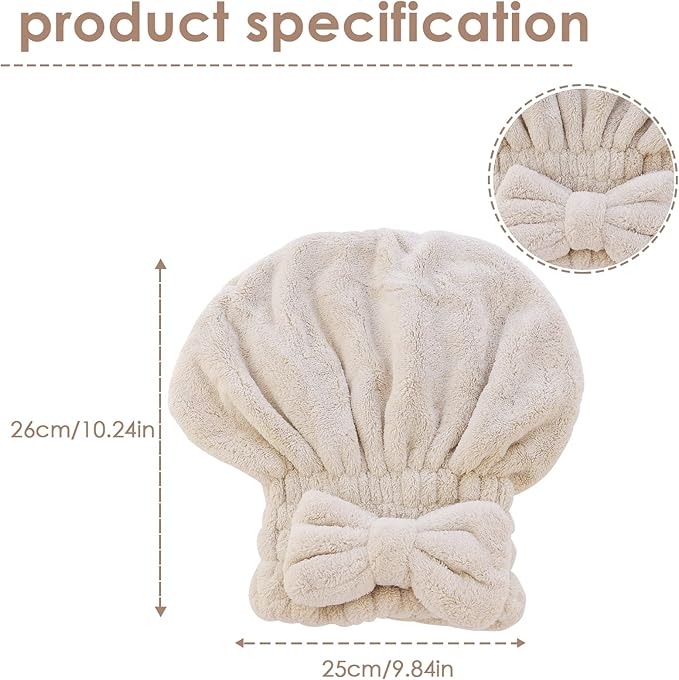 AEVBSOY 2 Pack Microfiber Hair Drying Caps Hair Drying Towel Super Absorbent - Image 2