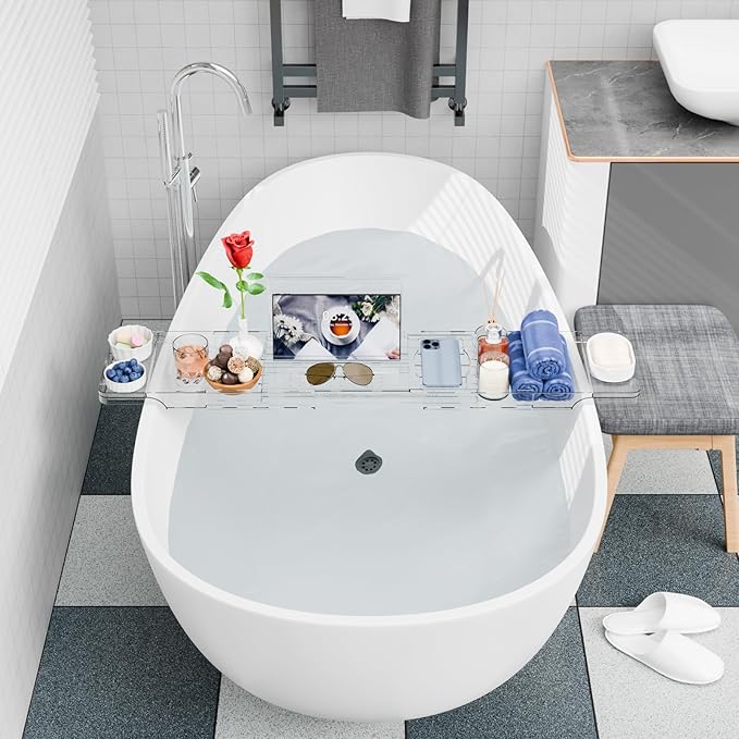 Yieach Luxury Clear Acrylic Bathtub Tray - Image 2