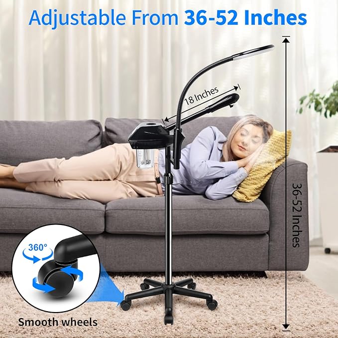 Professional Facial Steamer on Wheels, 2-in-1 Facial Steamers - Image 7