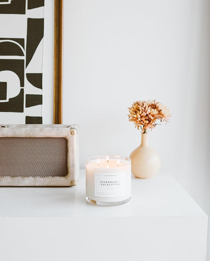 Calyan Wax Co. Evergreen & Eucalyptus 3 Wick Scented Candle - Image 7