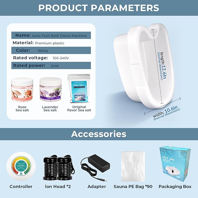 Ionic Foot Bath Detox Machine for Home Use, Ion Soak Foot Spa - Image 6