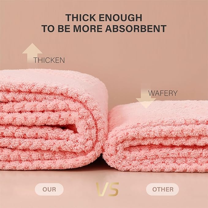 MaopaoBeauty 2 Pack Large Microfiber Hair Towel Wrap, Quick Dry Hair Towels - Image 7