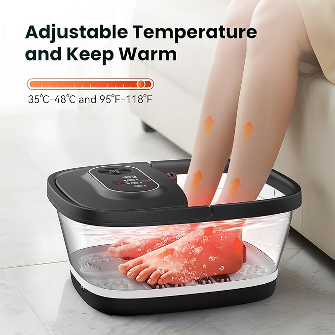 Snailax Foot Spa with Heat, Foot Bath, Collapsible Foot Spa Bath Massager with - Image 2