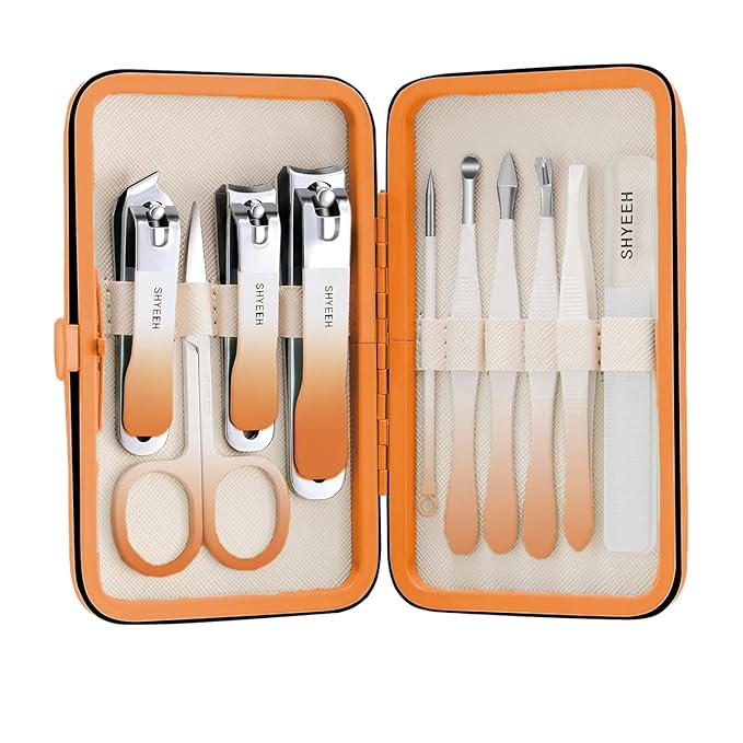 Manicure Set, Portable Mini Manicure and Pedicure Kit, Travel Grooming Nail Kit by SHYEEH