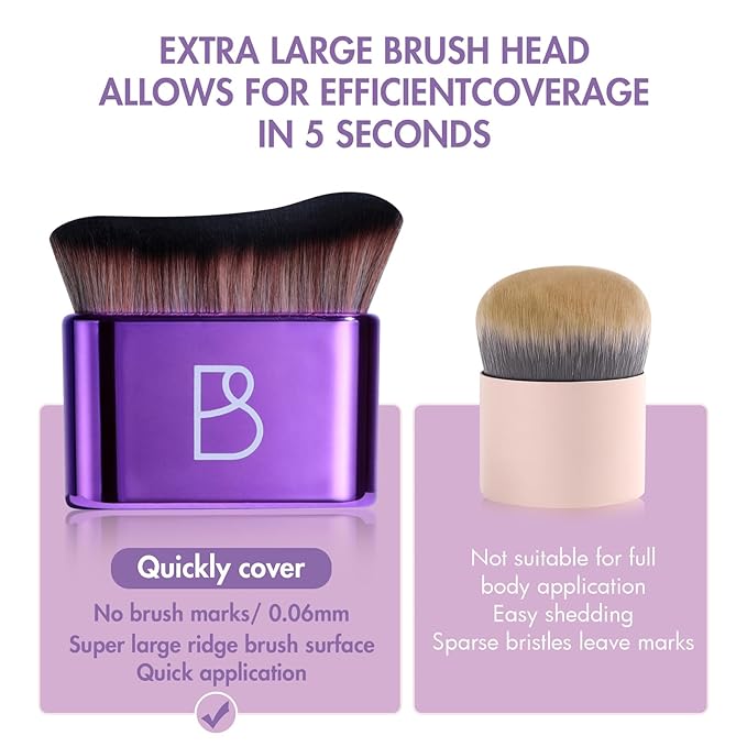 BS-MALL Self Tanning Body Brush Makeup Brushes Set of 2 – Multi-Purpose Body - Image 3