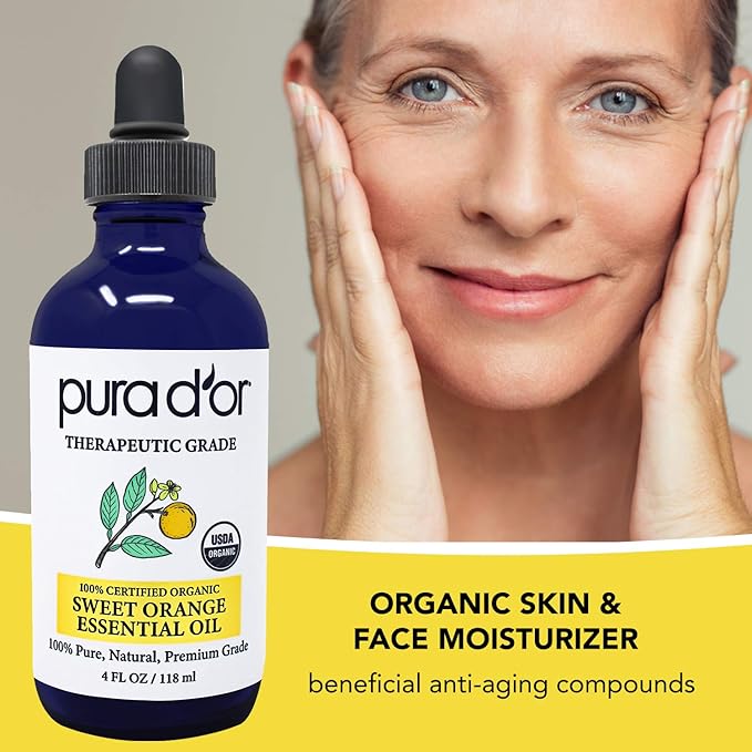 PURA D'OR Organic Sweet Orange Essential Oil 100% Pure & Natural Therapeutic - Image 5