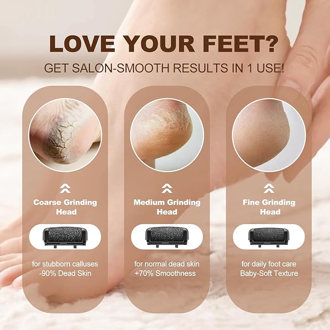 Electric Callus Remover for Feet, Rechargeable Waterproof Foot File - Image 4
