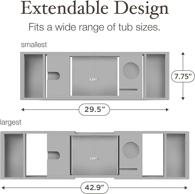 Bamboo Bathtub Tray Caddy - Image 7