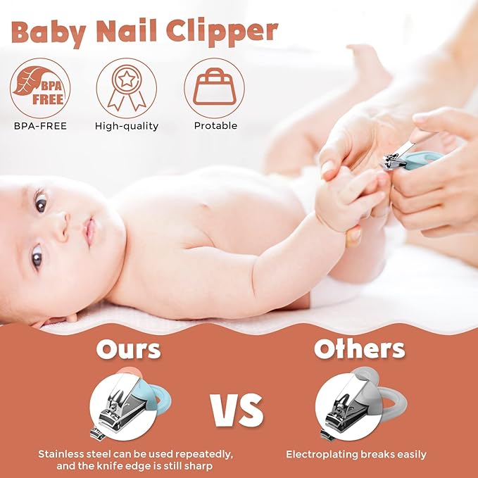 Baby Nail Clippers Set with Cute Case, Infant Fingernail and Toenail File Kit - Image 4