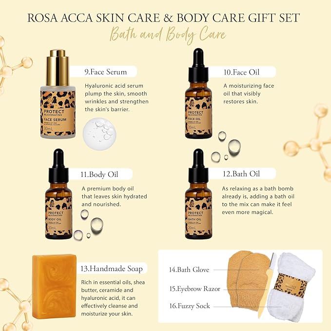 32 Pcs Mother's Day Gift for Mom, Leopard Facial Skin Care Set for Women - Image 5