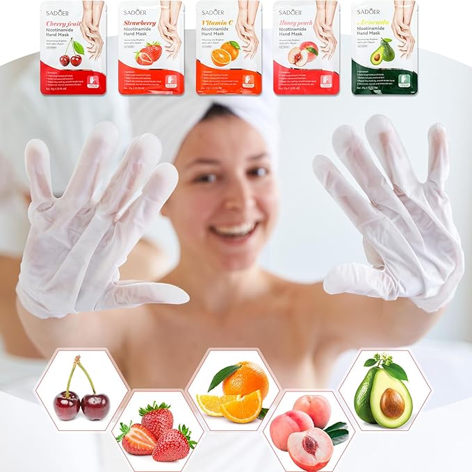 24 Pcs Fruits Beauty Hand Mask Bulk Hydrating Hand Moisturizing Gloves - Image 5