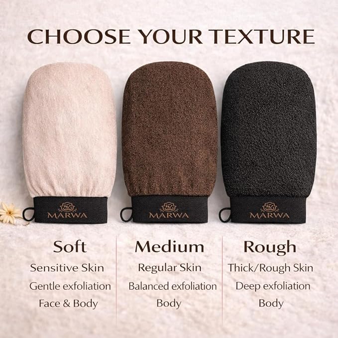 Moroccan Kessa Exfoliating Glove – Soft Hammam Exfoliating Mitt – Dead Skin - Image 4