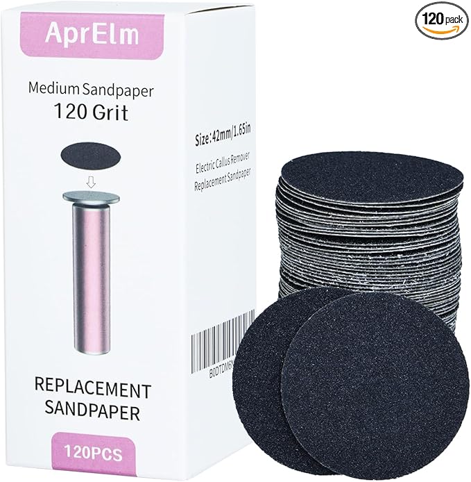 120pcs Replaceable Sandpaper for Electric Foot Callus Remover, by APRELM