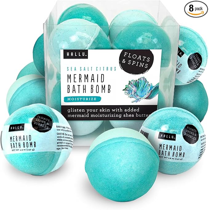 Hallu Mermaid Large Bath Bomb, Citrus Peony and Amber Scent, 140 g by Unknown