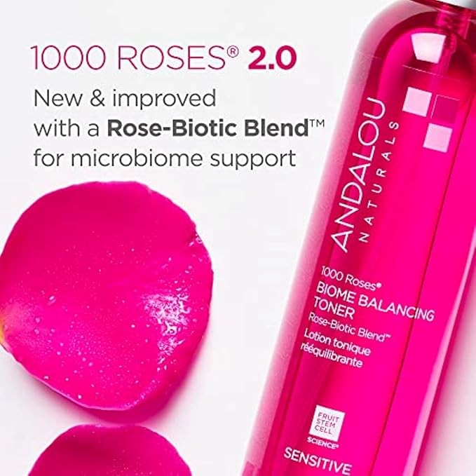 Andalou Naturals Toner, 1000 Roses Biome Balancing Facial Toner, Refreshing & - Image 2