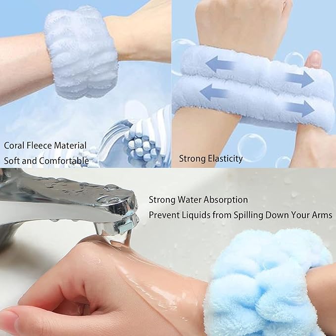 Spa Headbands for Washing Face Soft Puffy Bubble Headbands Wristband for Women - Image 4