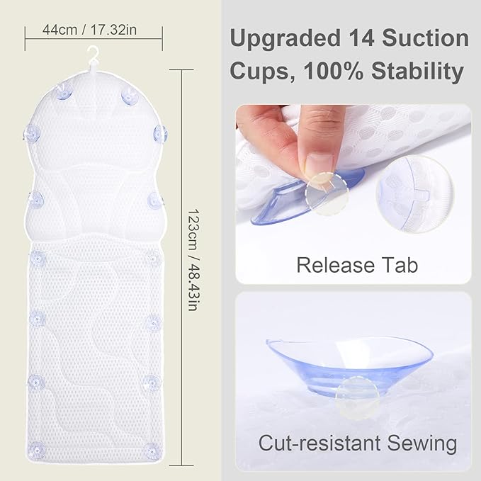 Luxury Spa Bath Pillow, Thick Full Body Cushion - Image 4