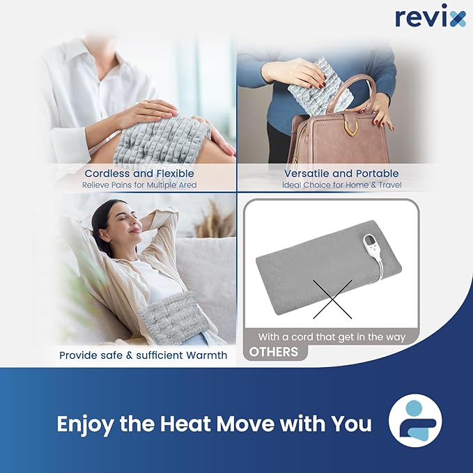 REVIX Microwave Heating Pad, 8 * 14" Flaxseeds Heating Pads Microwavable Moist - Image 7