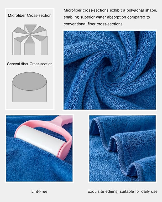sakano 4-Piece Bath Towel Set, Quick-Dry Absorbent Lint Free & Launder Soft - Image 4