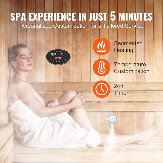 VEVOR Steam Shower Generator, 12 kW, Segmented Heating System - Image 3